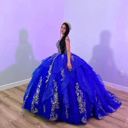ANGELSBRIDEP Royal Blue Quinceanera Dress - Crystal Beading & Lace - Buy Center US