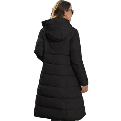 Women's Hooded Down Coat - Medium Long Slim Fit Stylish Parka - Buy Center US