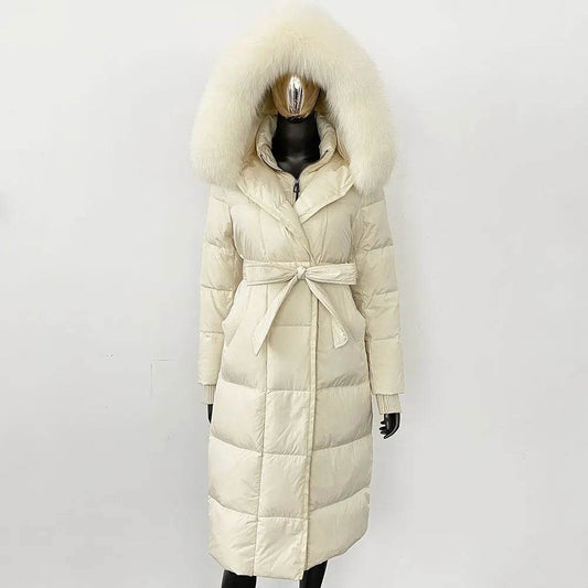 Elegant Hooded Women’s Winter Jacket - 90% Duck Down, Warm & Stylish - Buy Center US