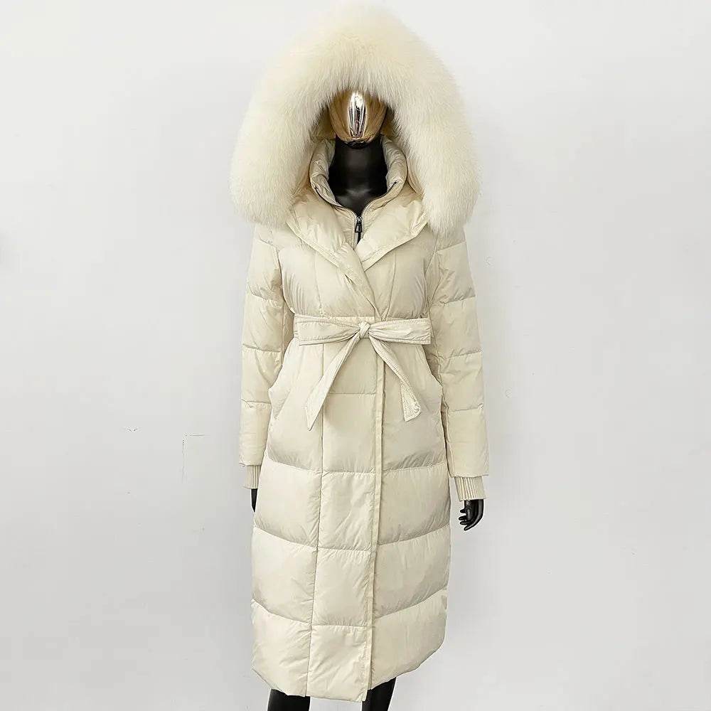 Elegant Hooded Women’s Winter Jacket - 90% Duck Down, Warm & Stylish - Buy Center US