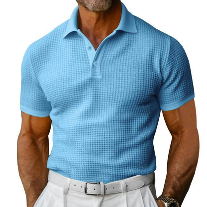 Men's Breathable Summer Polo T-Shirt - Classic Solid Color Top - Buy Center US