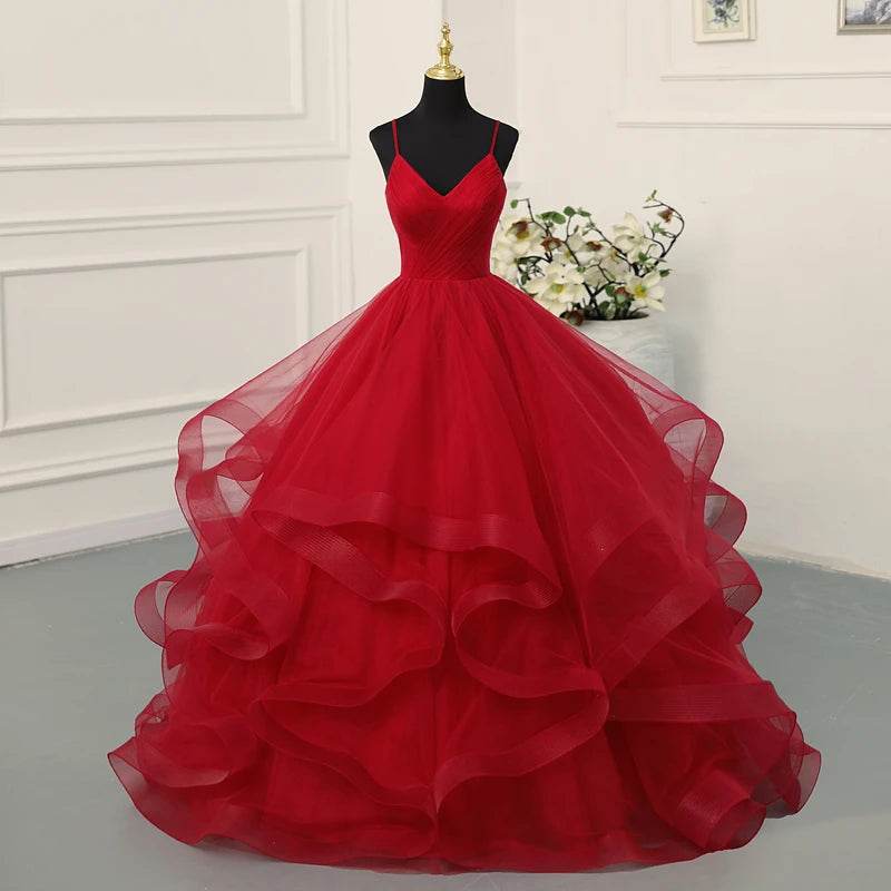 Y&M NOVIAS Navy Blue Quinceanera Dress - Ruffled V-Neck Gown - Buy Center US