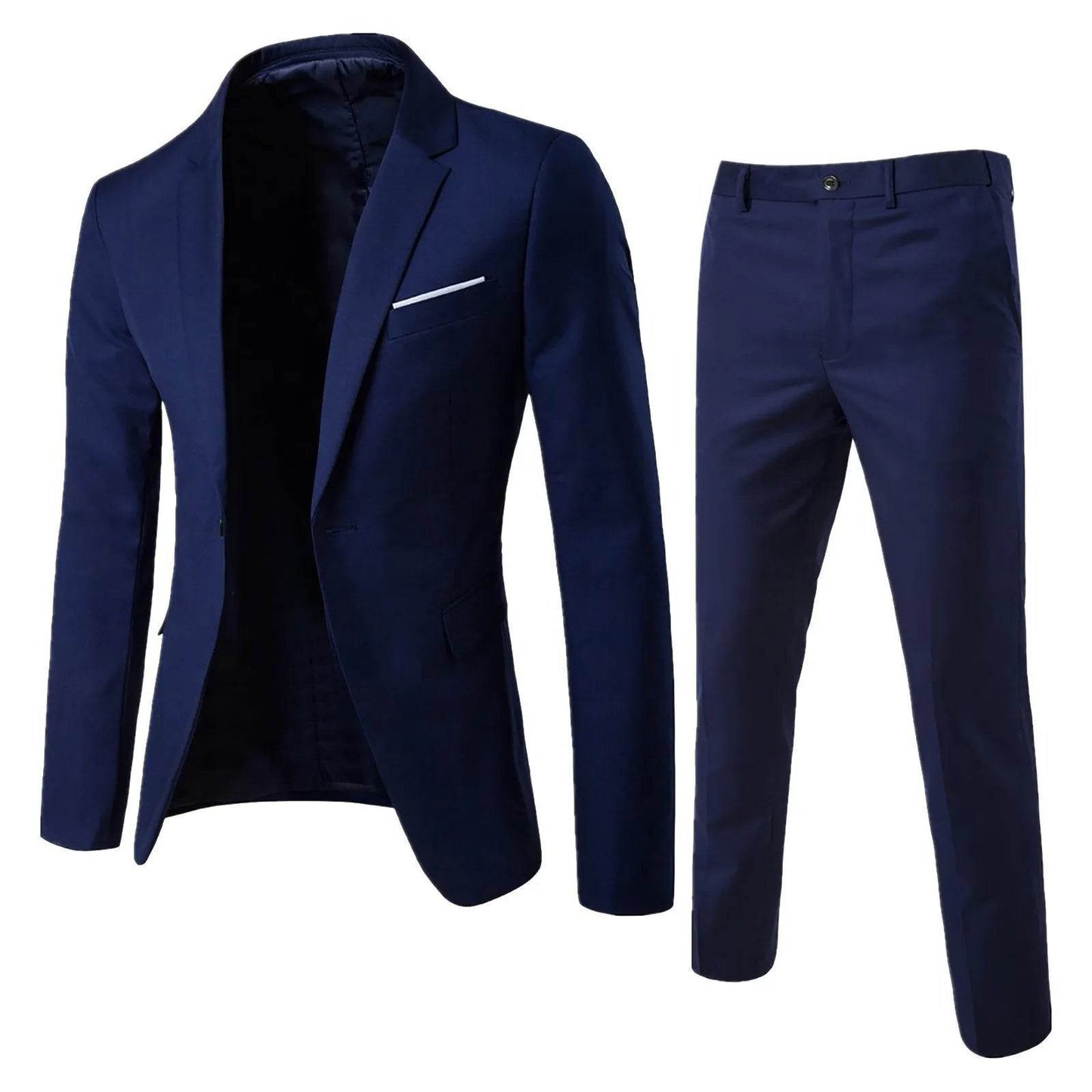 Wulend Men's Slim Fit Two-Piece Suit Set - Blazer & Long Pants - Buy Center US