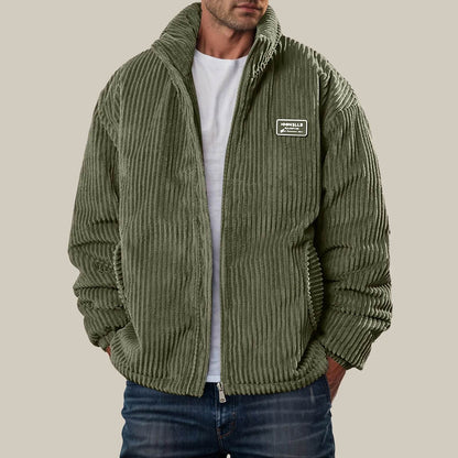 Men's Corduroy Winter Down Coat - Warm Quilted Jacket for Outdoor Style - Buy Center US