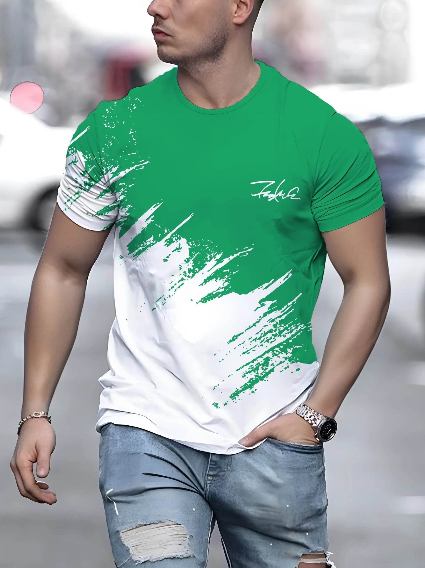 Casual Men's Short Sleeve Crew Neck T-Shirt - Quick Dry, Outdoor Ready - Buy Center US