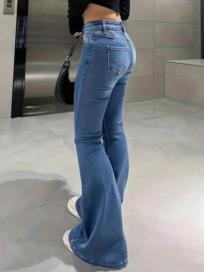 Women's Slim Boot Cut Jeans - All-Match Denim Pants by LEEYOVEE - Buy Center US