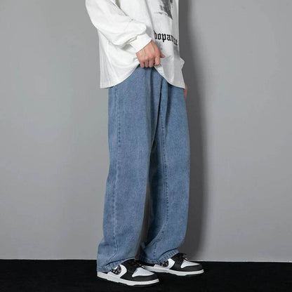2025 Classic Korean Men's Casual Jeans - Light Blue Grey Black - Buy Center US