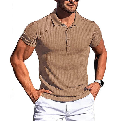 King Billion Men's Summer Polo Shirt - Solid Stripe, Short Sleeve Casual Wear - Buy Center US