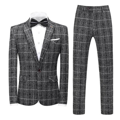 Elegant Men's Plaid Suit - Blazer, Vest, Pants for Casual & Business - Buy Center US