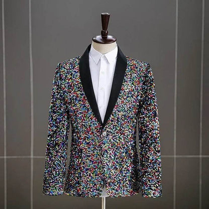2025 Men's Sequins Suit Jacket - White Green Blazer for Weddings & Parties - Buy Center US