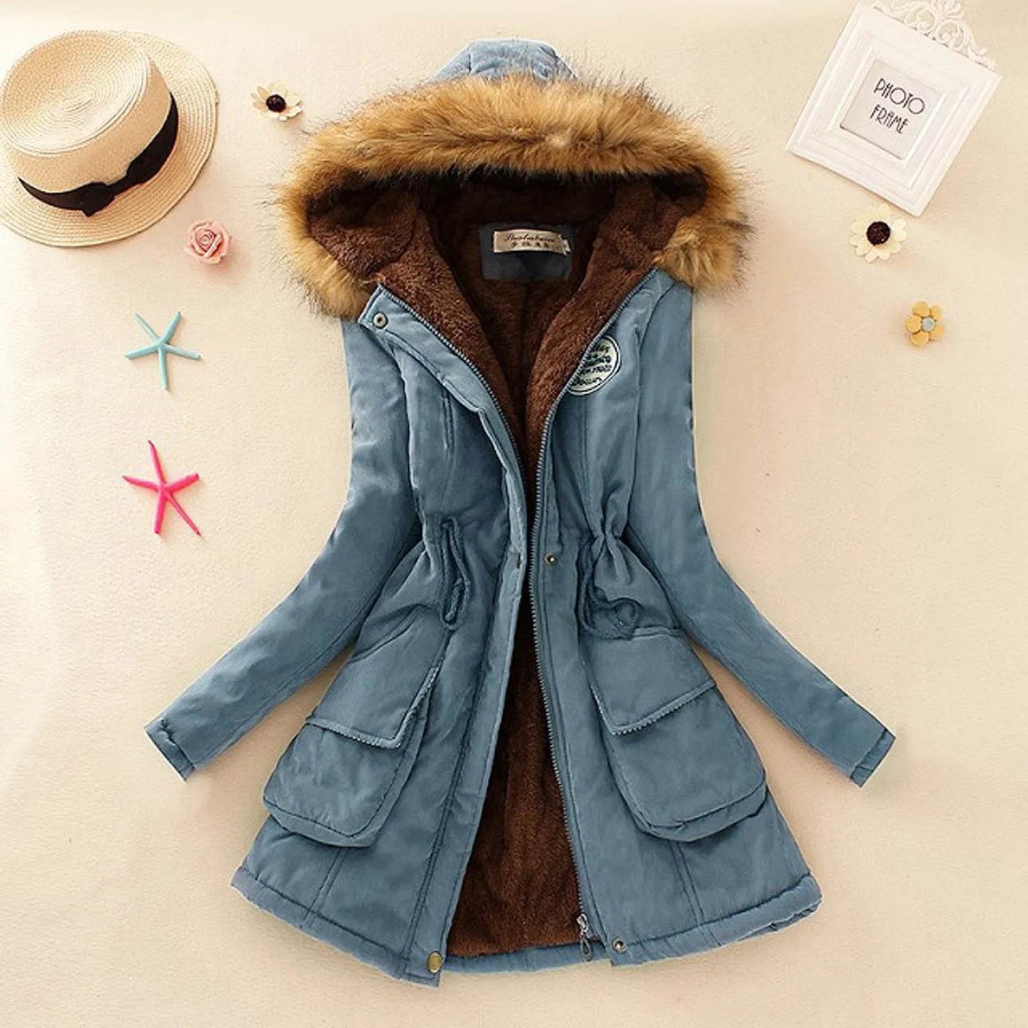 Women's Plus Size Warm Hooded Parka - Fleece Lined Mid-Length Jacket - Buy Center US