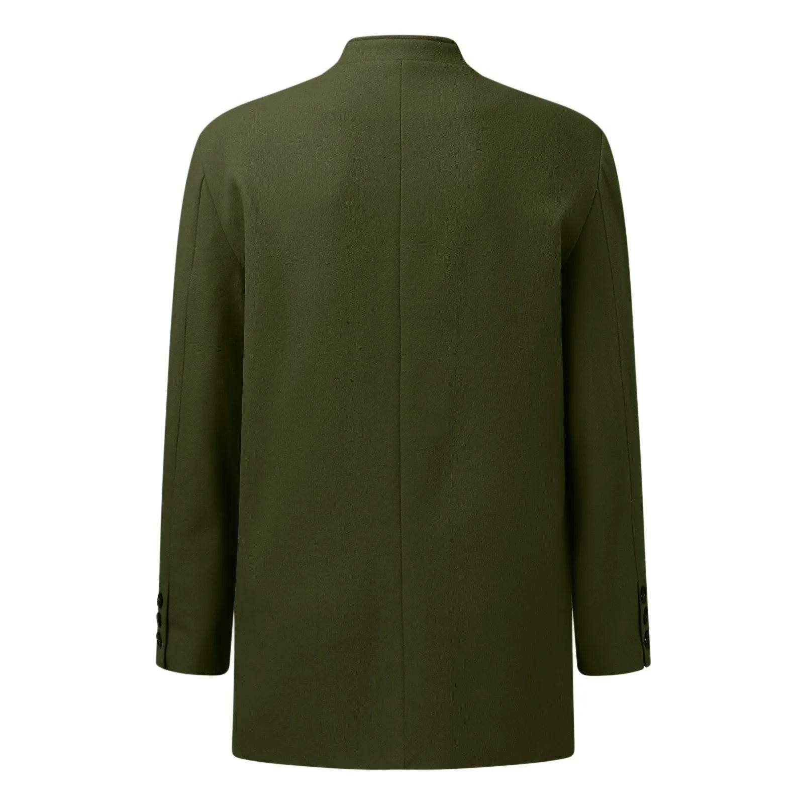 ZOMAXIUJEE Men's Autumn Winter Woolen Jacket - Stylish Mid Length Coat - Buy Center US