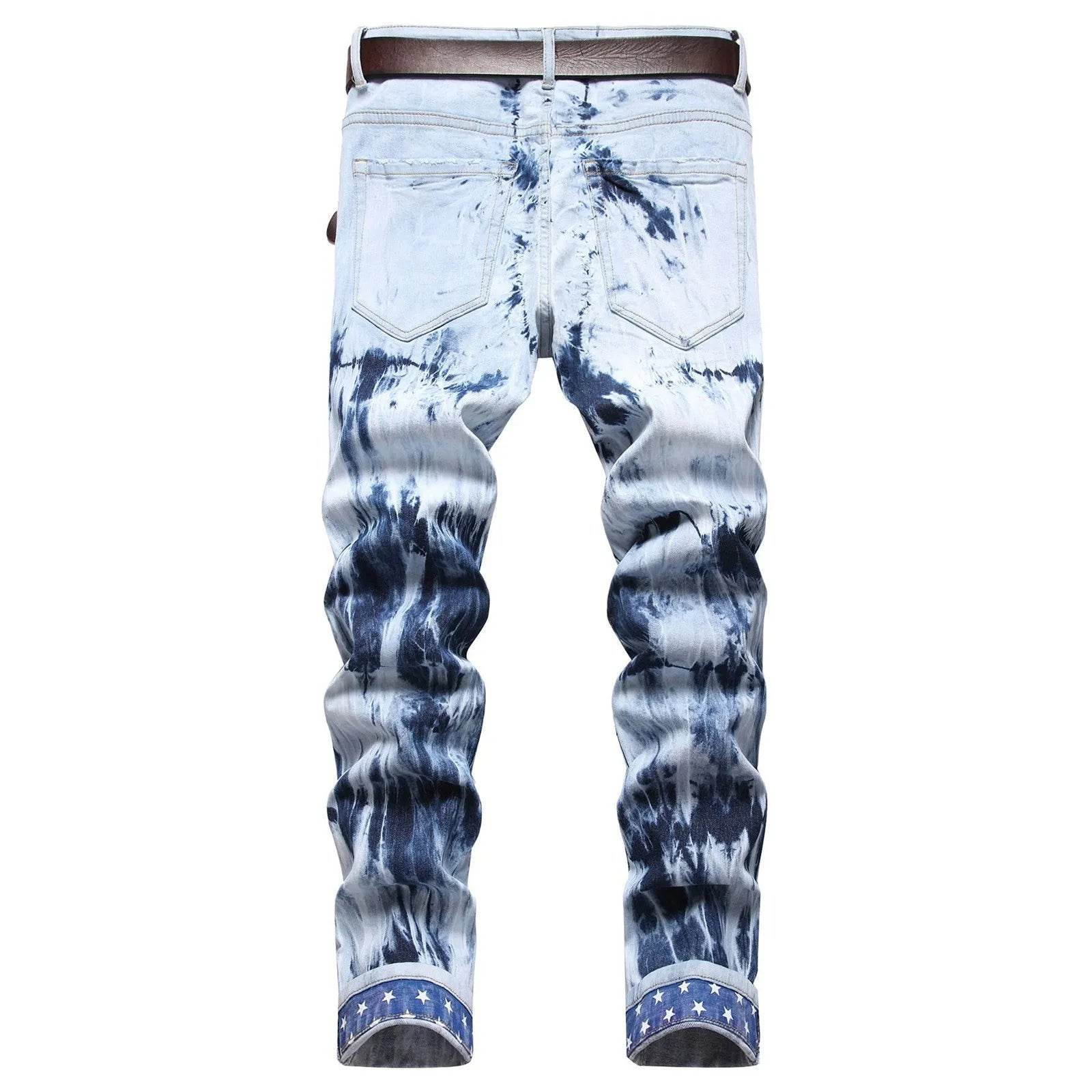 Men's Fashion Ripped Skinny Jeans - Low Waist, Embroidered Style - Buy Center US