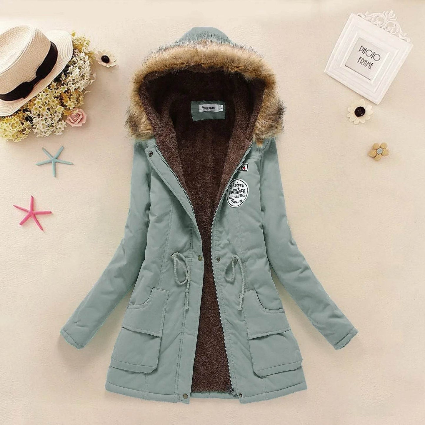 Women's Plus Size Warm Hooded Parka - Fleece Lined Mid-Length Jacket - Buy Center US