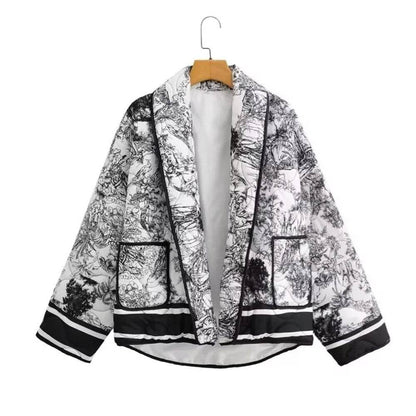 Taop&Za Women's Casual Long Sleeve Printed Cotton Jacket - Autumn Style - Buy Center US