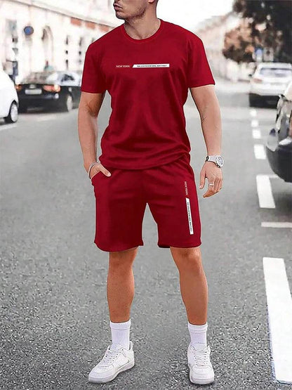 Urban Men's Crew Neck Short Sleeve Suit - Casual & Comfortable for Outdoor - Buy Center US