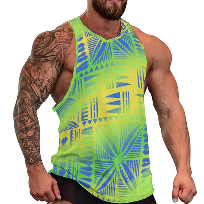 Samoan Men's Beach Vest - Polynesian Design for Summer Travel - Buy Center US