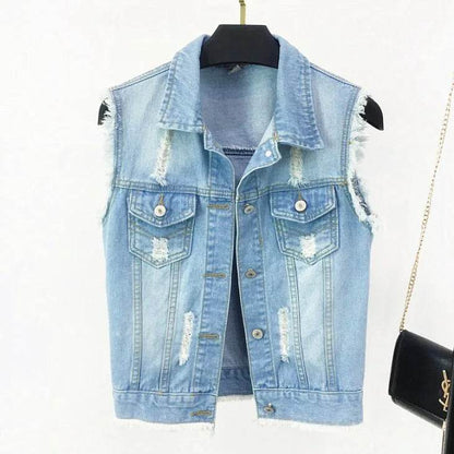 LDMSL Women's Sleeveless Denim Vest - Casual Spring Summer Top - Buy Center US