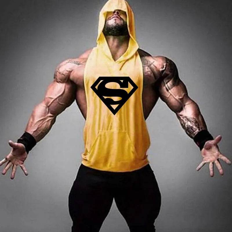 2024 Men's Cotton Tank Top - Hooded Sleeveless Gym Workout Shirt - Buy Center US