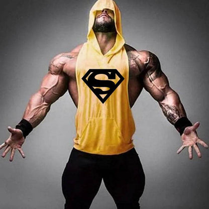 2024 Men's Cotton Tank Top - Hooded Sleeveless Gym Workout Shirt - Buy Center US