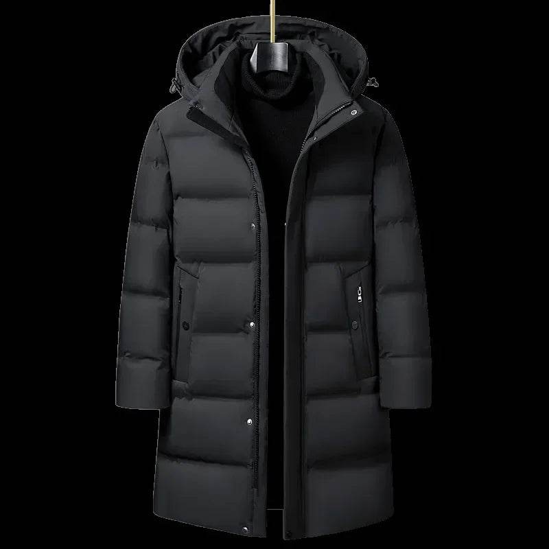 Snow Master Men's Winter Jacket - Thick Down Coat with Hood, Warm & Stylish - Buy Center US