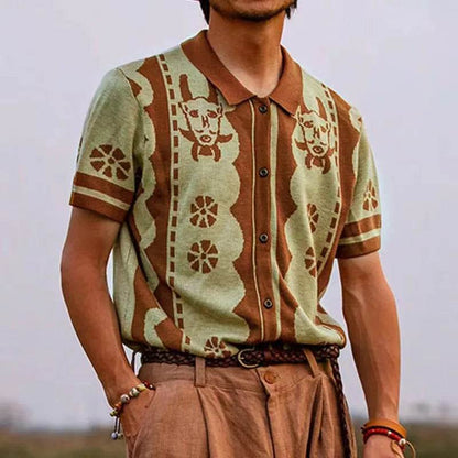 XFT Vintage Men’s Stripe Polo Shirt - Casual Summer Short Sleeve Fashion - Buy Center US