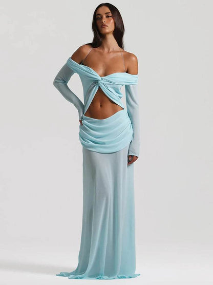 Mozision Sexy Hollow Out Maxi Dress - Strapless Elegant Halter Gown - Buy Center US