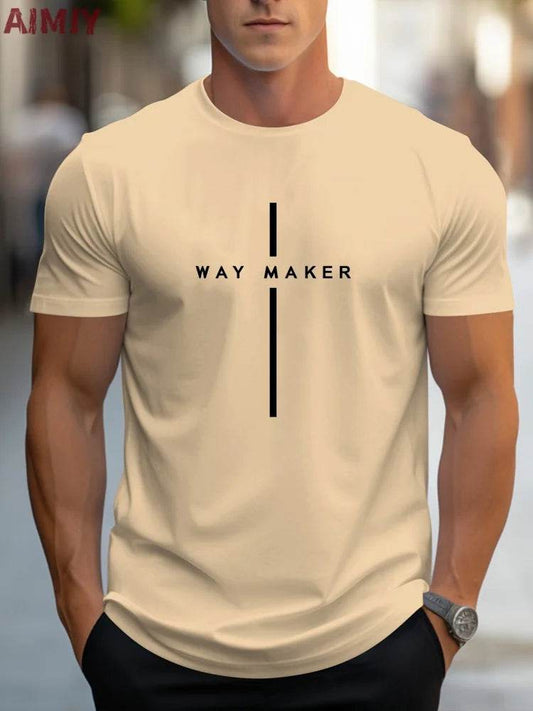 Men's Slim Fit T-Shirt - Breathable Round Neck Casual Tee for Summer - Buy Center US