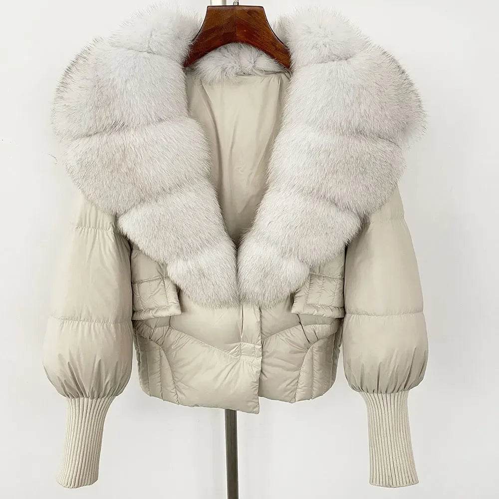 Elegant Casual Women’s Raccoon Fur Collar Coat - Winter Jacket 2024 - Buy Center US