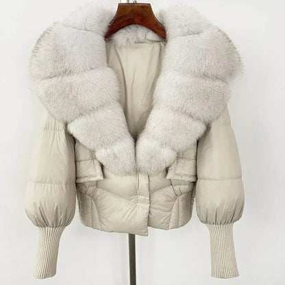 Elegant Casual Women’s Raccoon Fur Collar Coat - Winter Jacket 2024 - Buy Center US