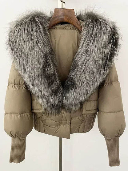 Elegant Casual Women’s Raccoon Fur Collar Coat - Winter Jacket 2024 - Buy Center US