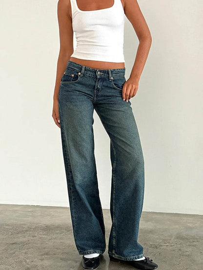 Y2K High Waist Baggy Jeans for Women - Vintage Loose Fit Denim - Buy Center US