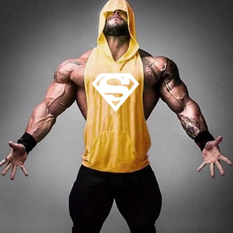 2024 Men's Cotton Tank Top - Hooded Sleeveless Gym Workout Shirt - Buy Center US