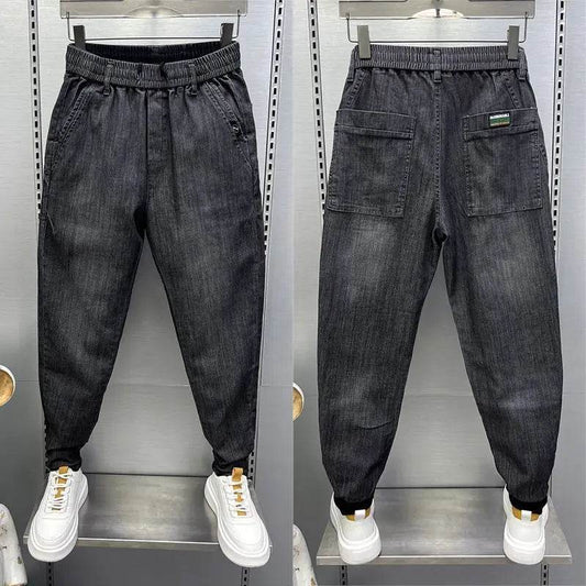 Trendy Men's Casual Jeans - Drawstring, Baggy Denim Trousers - Buy Center US