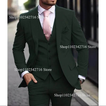 Luxury Pink Men’s Tuxedo Suit 3 Piece - Slim Fit Jacket, Pants & Vest - Buy Center US