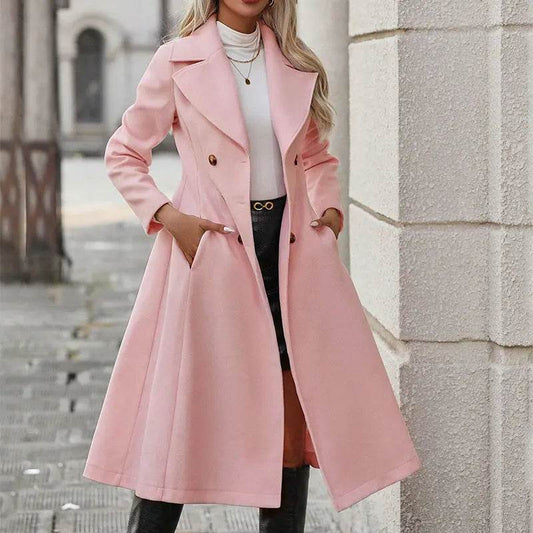 Women's Double Breasted Autumn Winter Coat - Trendy Streetwear Jacket - Buy Center US