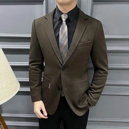 Men's Green Plaid Waffle Blazer - Trendy High-Quality Coat for Casual Style - Buy Center US