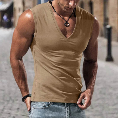 Men's Summer V-Neck Casual Tank Top - Breathable Sports Vest - Buy Center US
