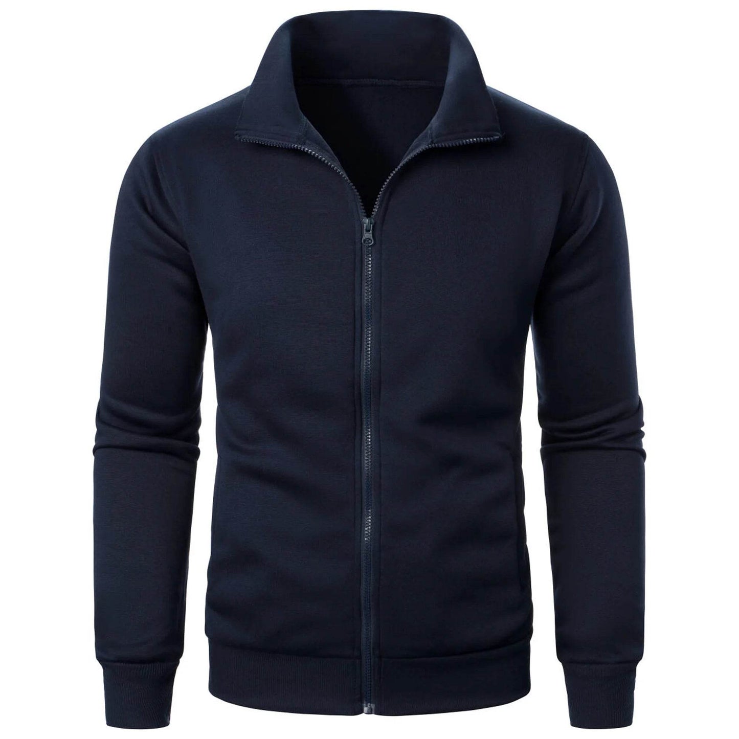 Men's Casual Zipper Hoodie - Solid Color Cardigan for Autumn Style - Buy Center US
