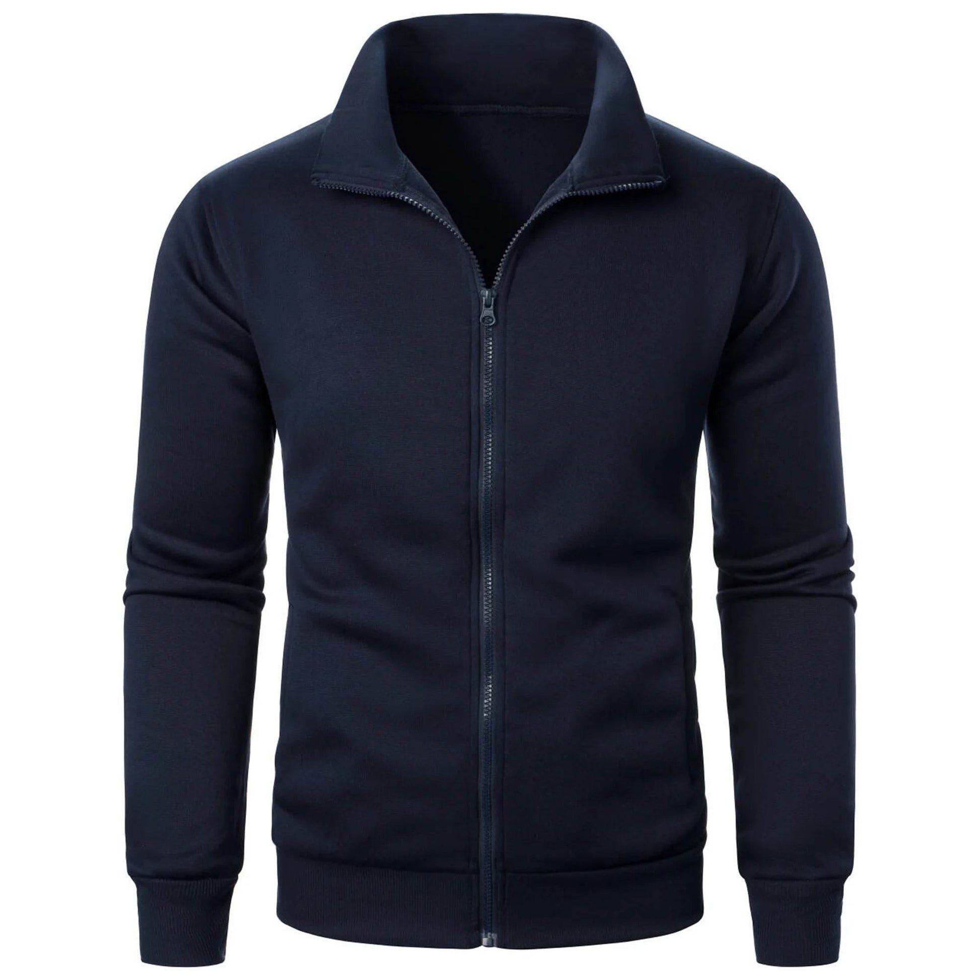 Men's Casual Zipper Hoodie - Solid Color Cardigan for Autumn Style - Buy Center US