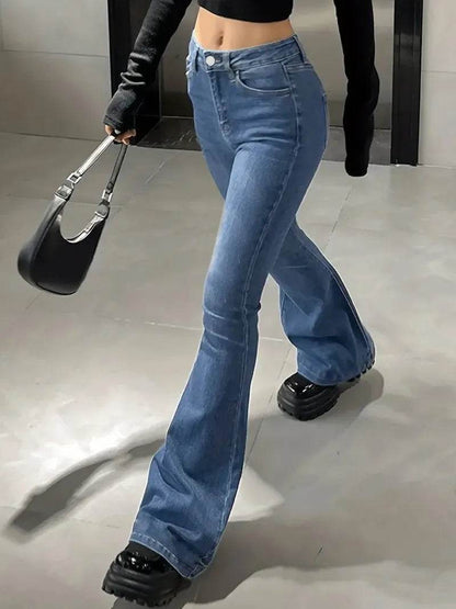 Women's Slim Boot Cut Jeans - All-Match Denim Pants by LEEYOVEE - Buy Center US
