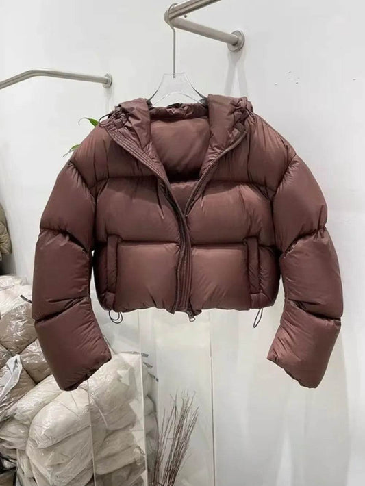Women's Super Thick Hooded Puffer Coat - 90% White Duck Down - Buy Center US