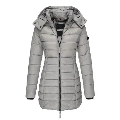 Korean Style Women's Quilted Cotton Coat - Hooded, Warm Parka - Buy Center US