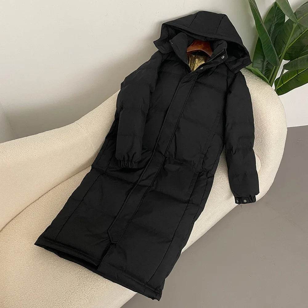 Women's Classic Down Jacket - Autumn Winter Over Knee Style, 90% Duck Down - Buy Center US