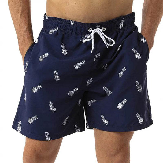 Trendy 3D Pineapple Print Beach Shorts - Surf Board Trunks for Men & Women - Buy Center US