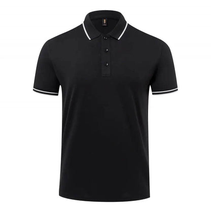 Classic Striped Polo T-Shirt for Men - Short Sleeve, Casual & Breathable - Buy Center US