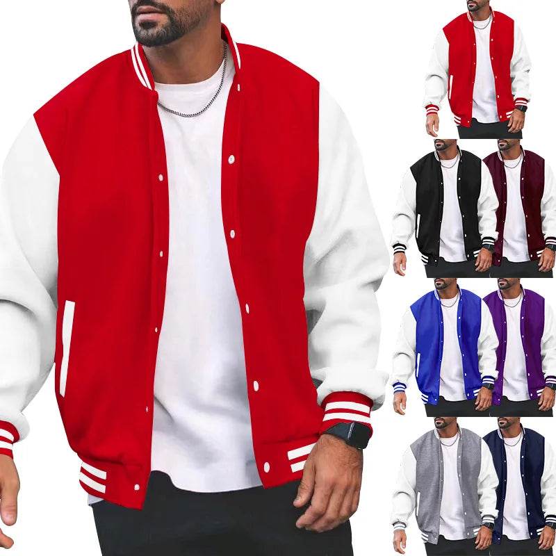 Unisex Bomber Jacket - Casual Hip Hop Patchwork Coat for Spring & Autumn - Buy Center US