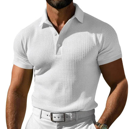Men's Breathable Summer Polo T-Shirt - Classic Solid Color Top - Buy Center US