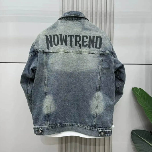 High-End Vintage Thick Plate Denim Jacket for Men - Casual Spring Autumn Wear - Buy Center US