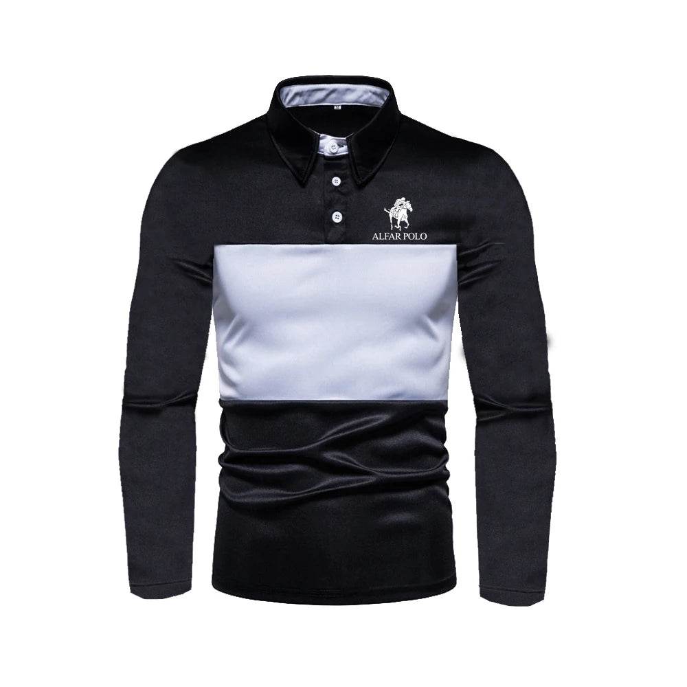 WSHIXDW Men's Long-Sleeved Polo Shirt - Casual Spring/Summer Fashion - Buy Center US